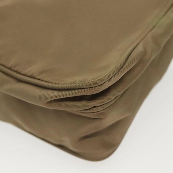 PRADA Shoulder Bag Nylon Khaki Silver Auth ki5896 - Picture 3 of 16